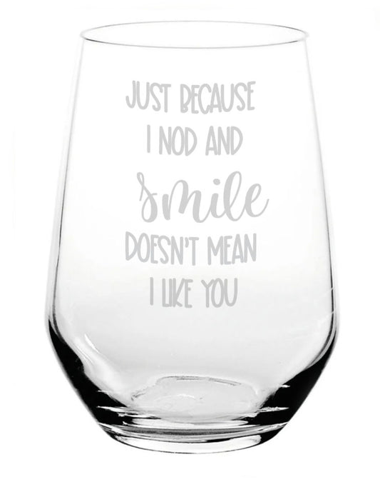 Laser Engraved Funny Stemless Wine Glass with Gift Box