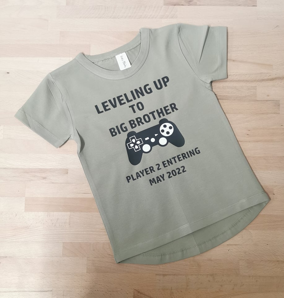 Leveling Up To Big Brother - Kid's Long Back Tee