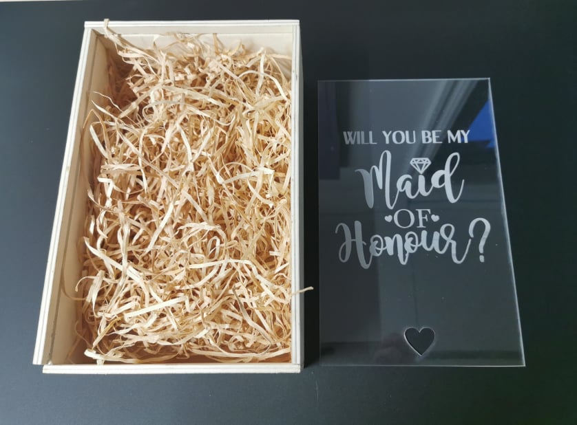 Wooden Bridesmaid Proposal Box - Will you be my Bridesmaid/Maid of Honour etc - Box ONLY