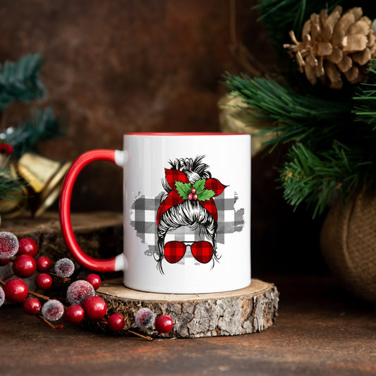 Mum Bun Christmas Coffee Mug