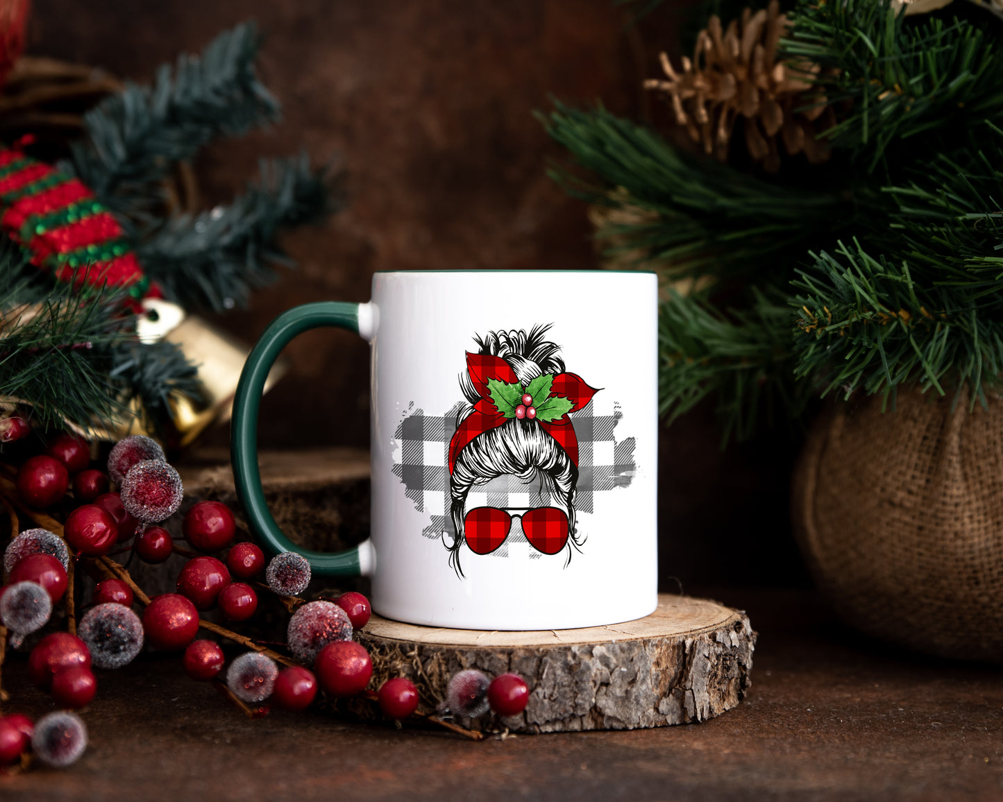 Mum Bun Christmas Coffee Mug