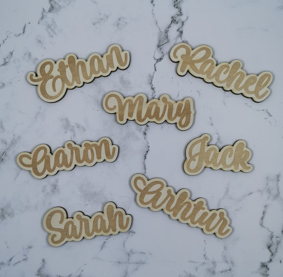 Wooden Name Cut Outs with Offset