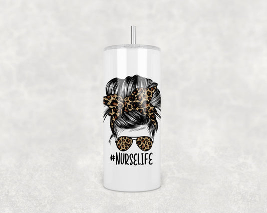 Nurse Life Messy Bun Tumbler 15oz (443mls)