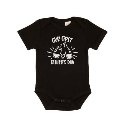 "Our First Father's Day" - Baby Onesie - Short Sleeve