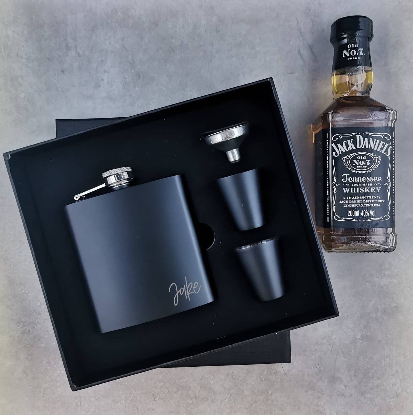 Personalised Minimalist Hip Flask Gift Set