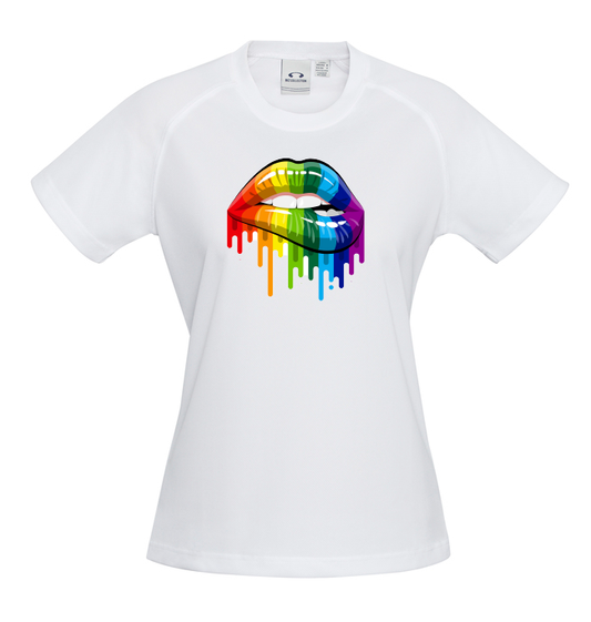 Sublimation Printed Pride Lips T-Shirt - Women's - Sizes 6 - 24