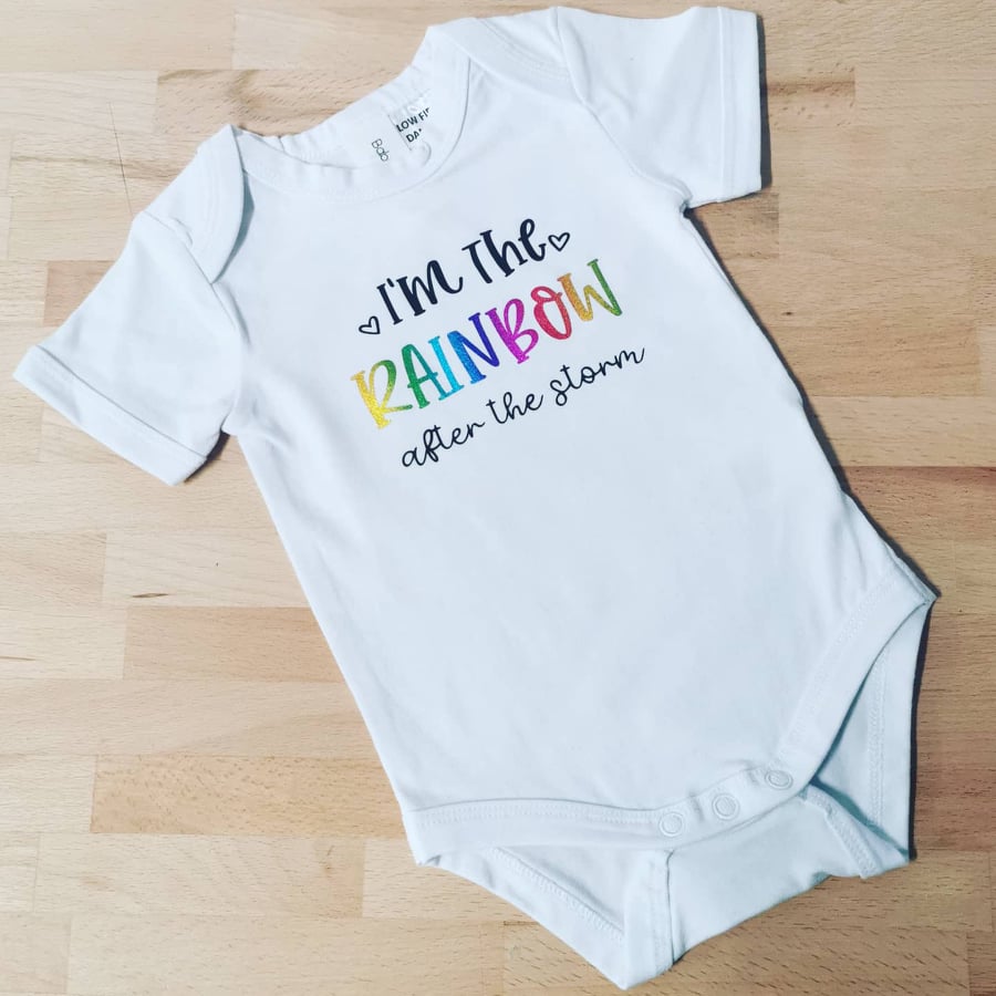 "I'm The Rainbow After The Storm" - Baby Onesie - Short Sleeve