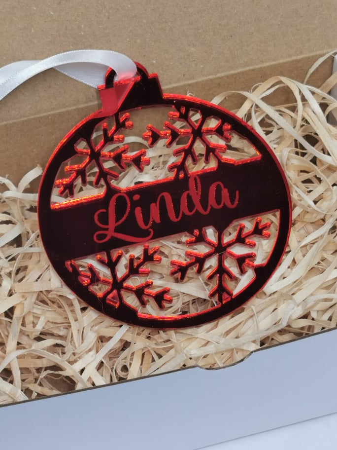 Personalised Mirror Acrylic Christmas Ornament