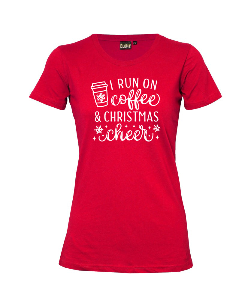 I Run on Coffee & Christmas Cheer T-Shirt