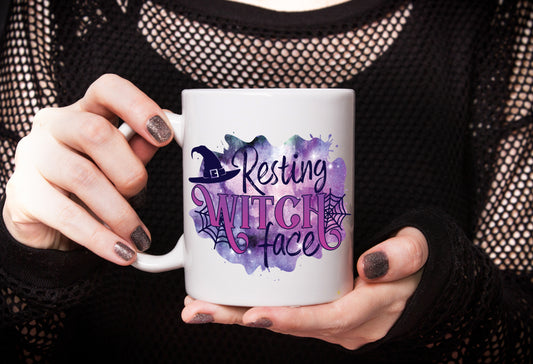 Resting Witch Face Halloween Coffee Mug