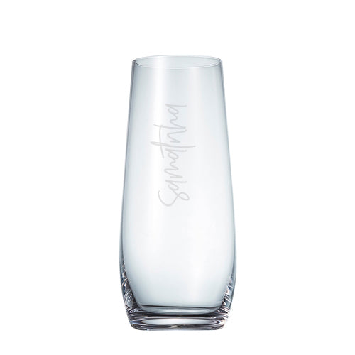 Stemless Champagne Flute (Name only) - Script font 1