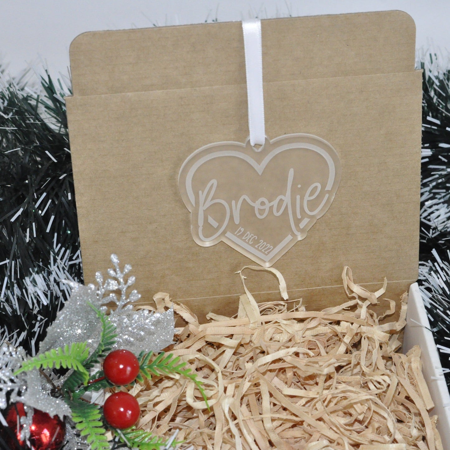 Personalised Heart Shaped Christmas Ornament - Baby Loss NZ Fundraiser