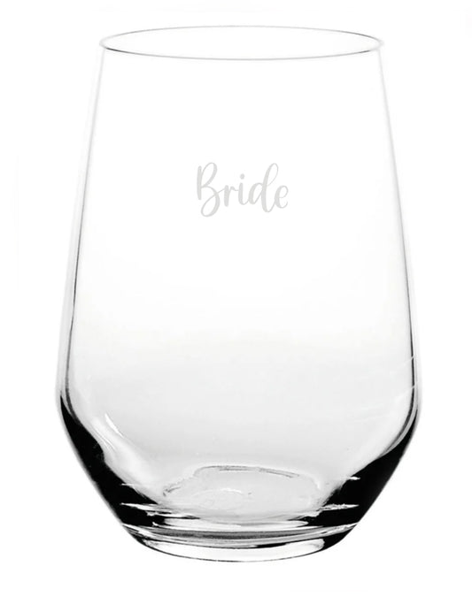 Stemless Wine Glass (Title only) - Script font 2