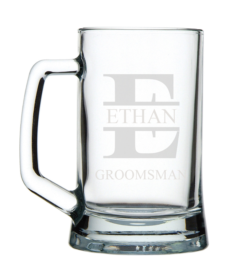 Beer Mug - Split Monogram (Name + Title)