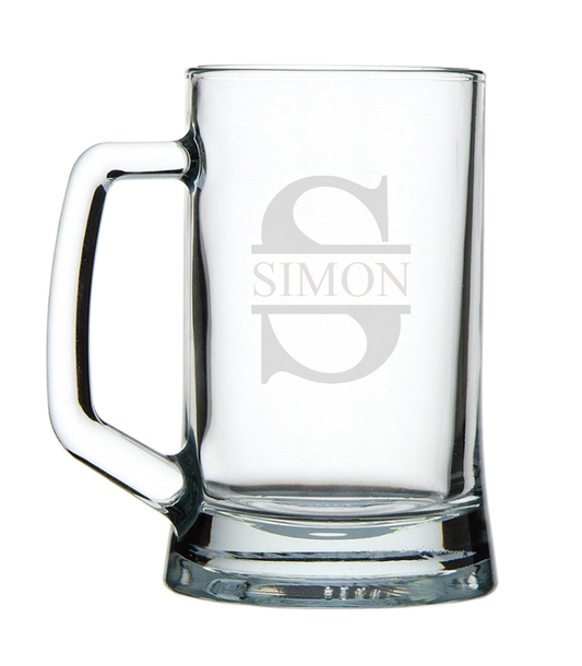 Beer Mug - Split Monogram (Name only)