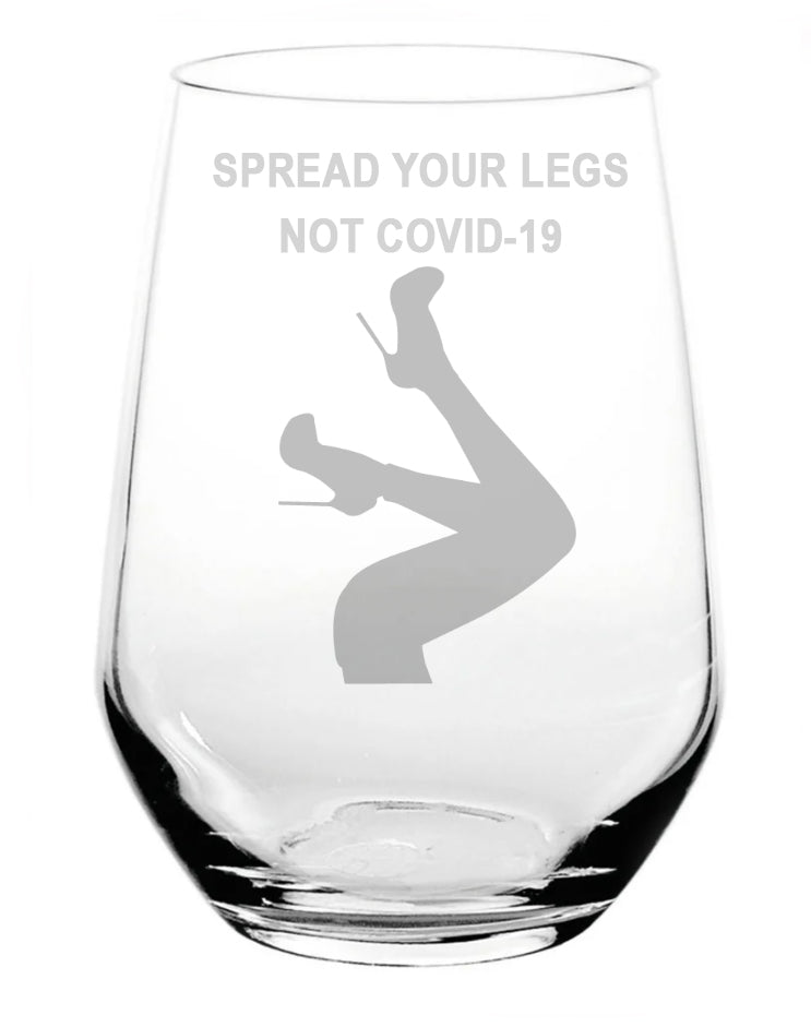 Spread Your Legs Stemless Wine Glass with Optional Gift Box