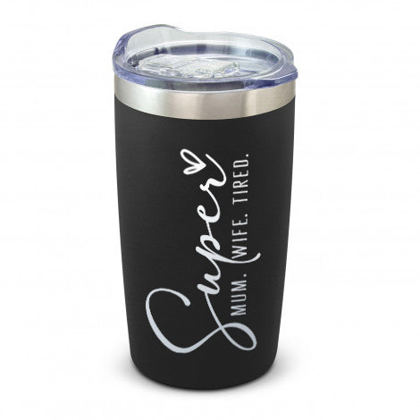 Super Mum, Wife, Tired - 600ml Laser Engraved Coffee Travel Mug