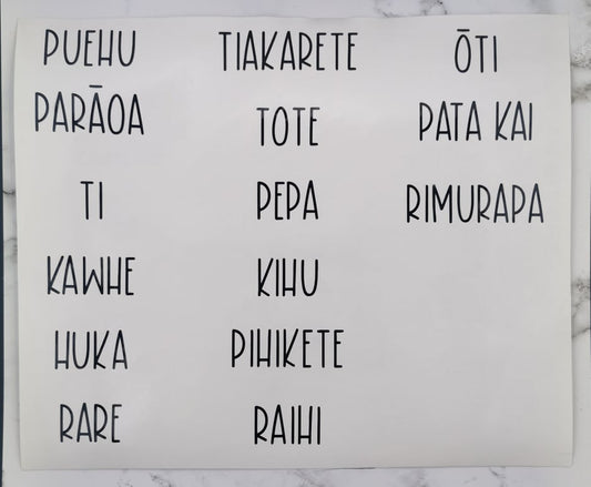 Te Reo Pantry Decals