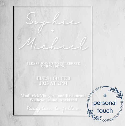 Acrylic Wedding Invites - Rectangular