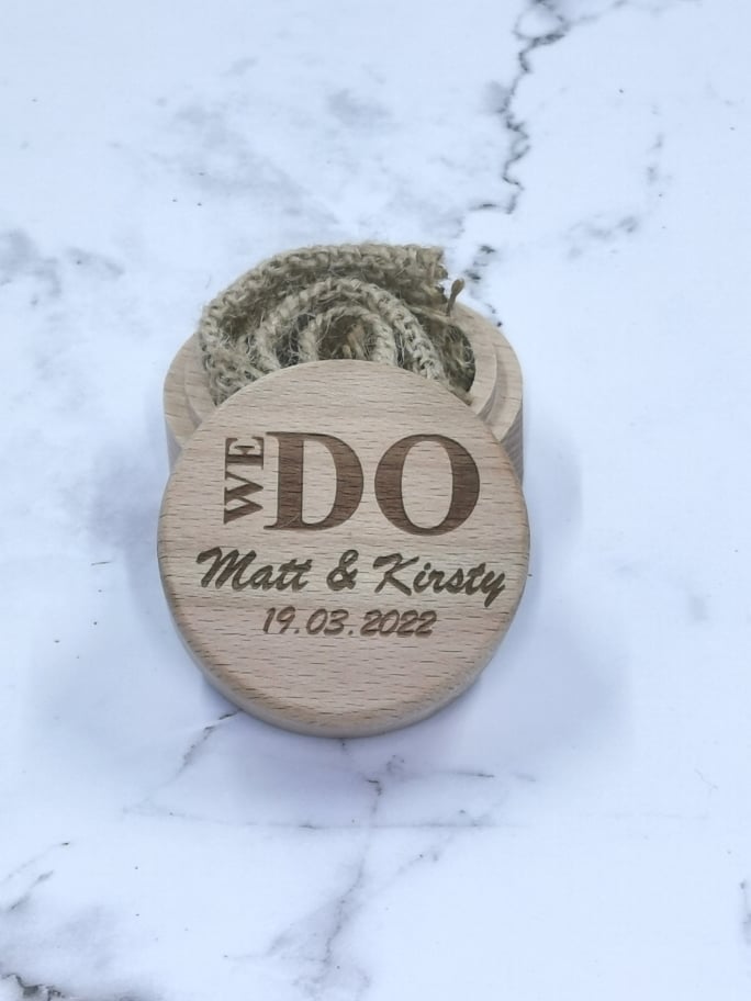 We Do - Personalised Ring Box - Round