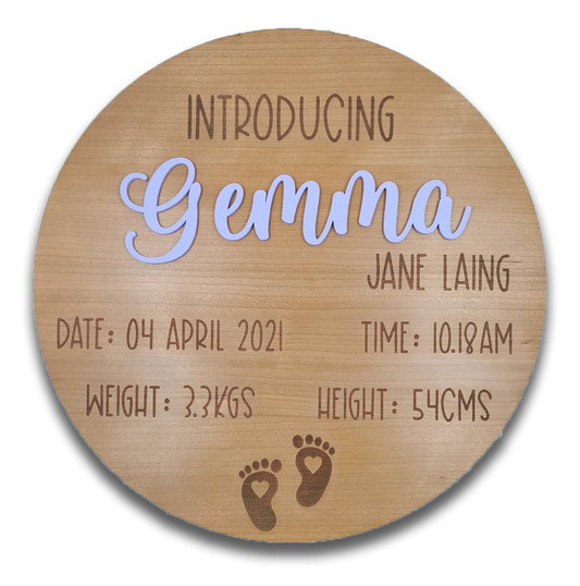 Birth Announcement Plaque - We fill in the blanks