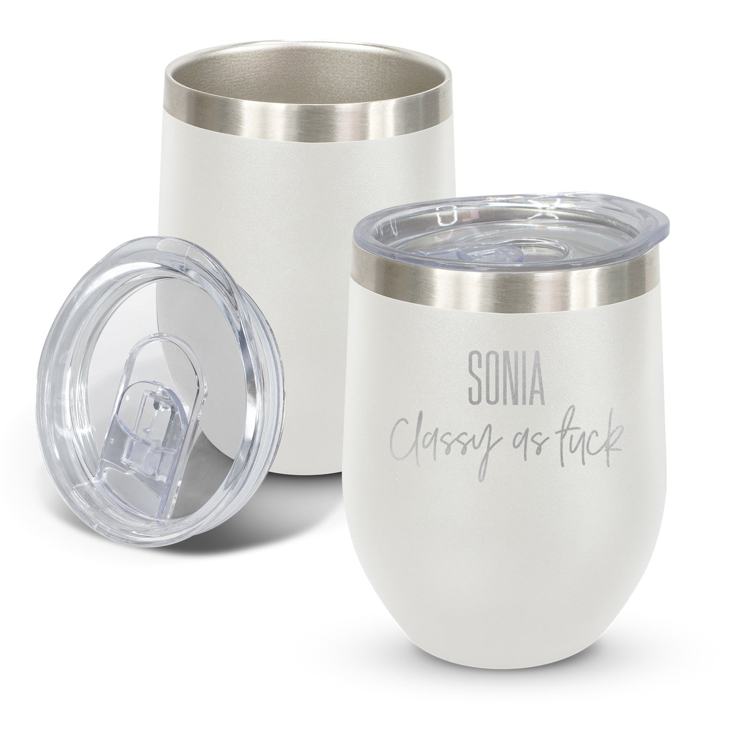 Classy As Fuck - Personalised Laser Engraved Wine Tumbler