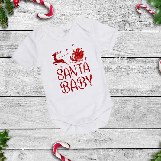 Santa Baby - White Short Sleeve Christmas Onesie