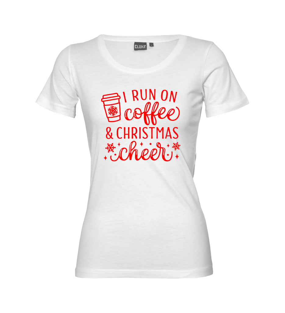 I Run on Coffee & Christmas Cheer T-Shirt