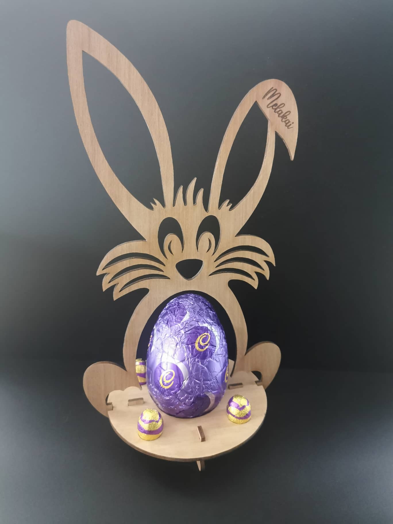 Bunny Shaped Easter Egg Holder - Wooden