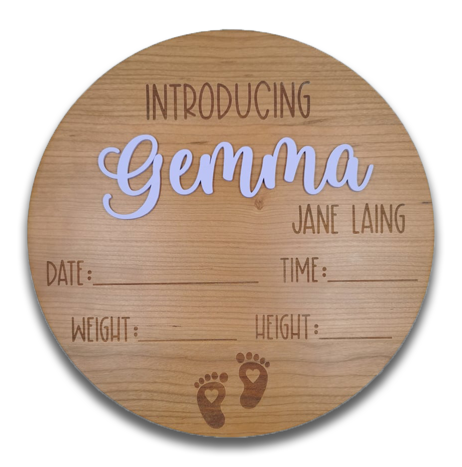 Birth Announcement Plaque - You fill in the blanks