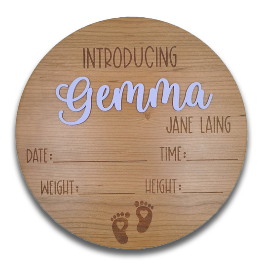 Birth Announcement Plaque - You fill in the blanks